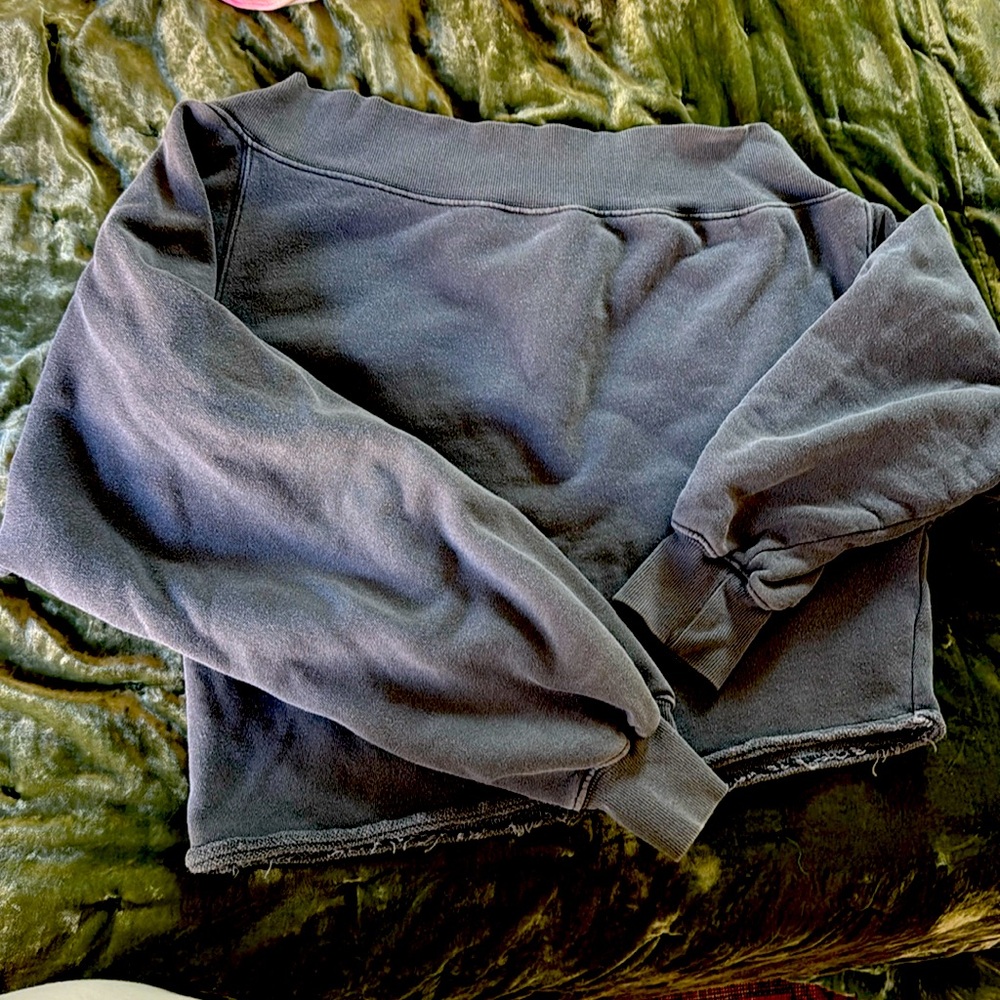 We The Free Off-the-Shoulder Sweater in Dark Gray